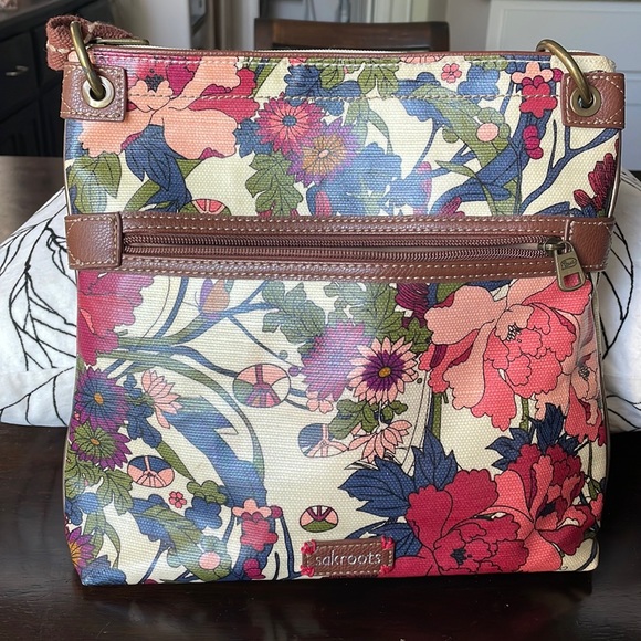 Sakroots Handbags - Sakroots Purse Flat Crossbody Shoulder Bag Boho Peace Coated Canvas